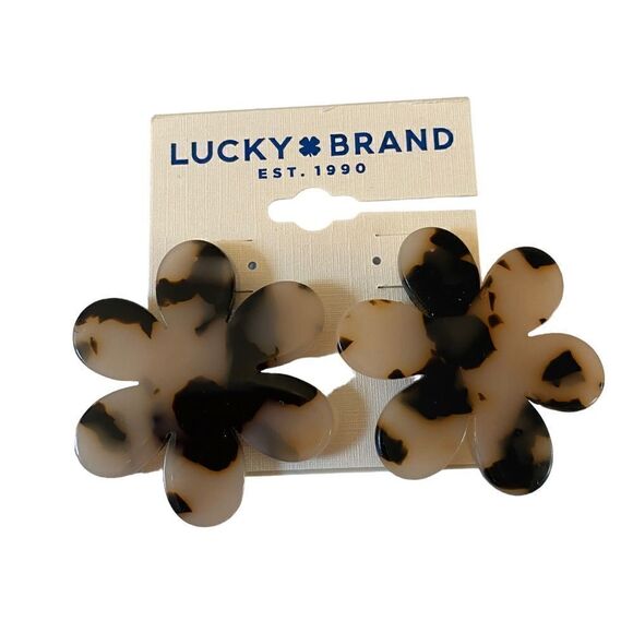 Lucky Brand Tortoise Shell Daisy Petal Posts. - Picture 5 of 6